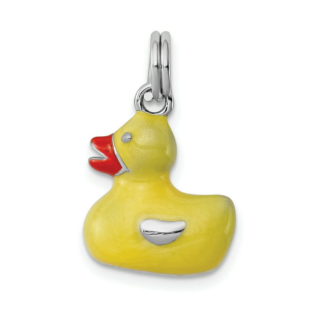 Sterling Silver Enameled Duck Charm 